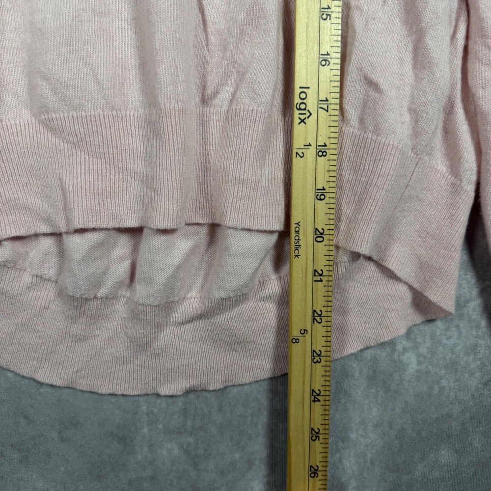 Banana Republic Pink Touch of Cashmere Merino Wool Blend Pleated Back Sweater S - Picture 6 of 6